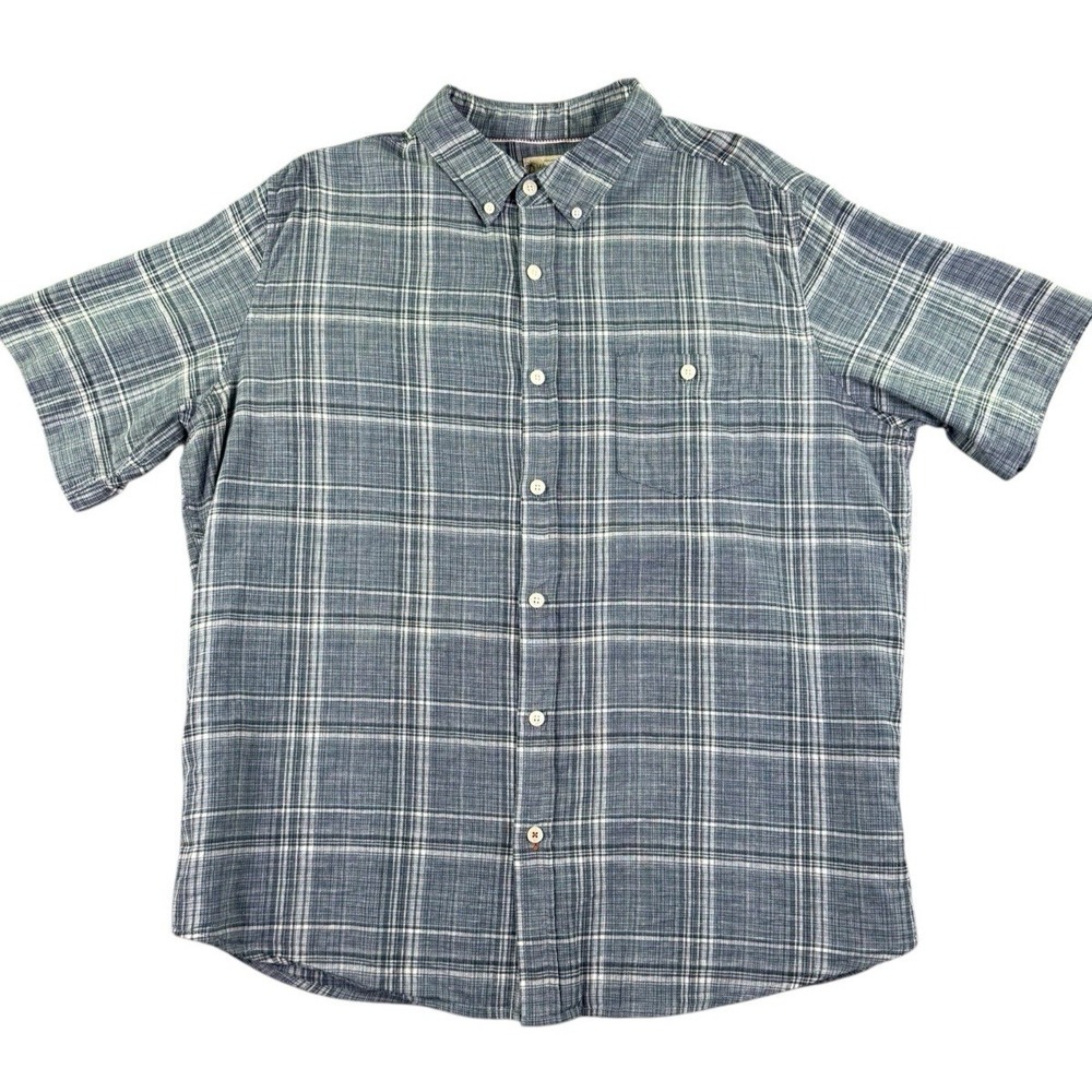 Weatherproof Vintage Washable Linen Short Sleeve Button Down Size XL